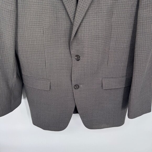 Lauren Ralph Lauren Blazer Mens 42R Gray Wool Houndstooth‎ Plaid Vintage - Picture 3 of 9
